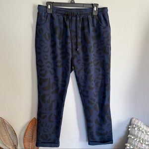The Upside Blue Black Animal Print Joggers